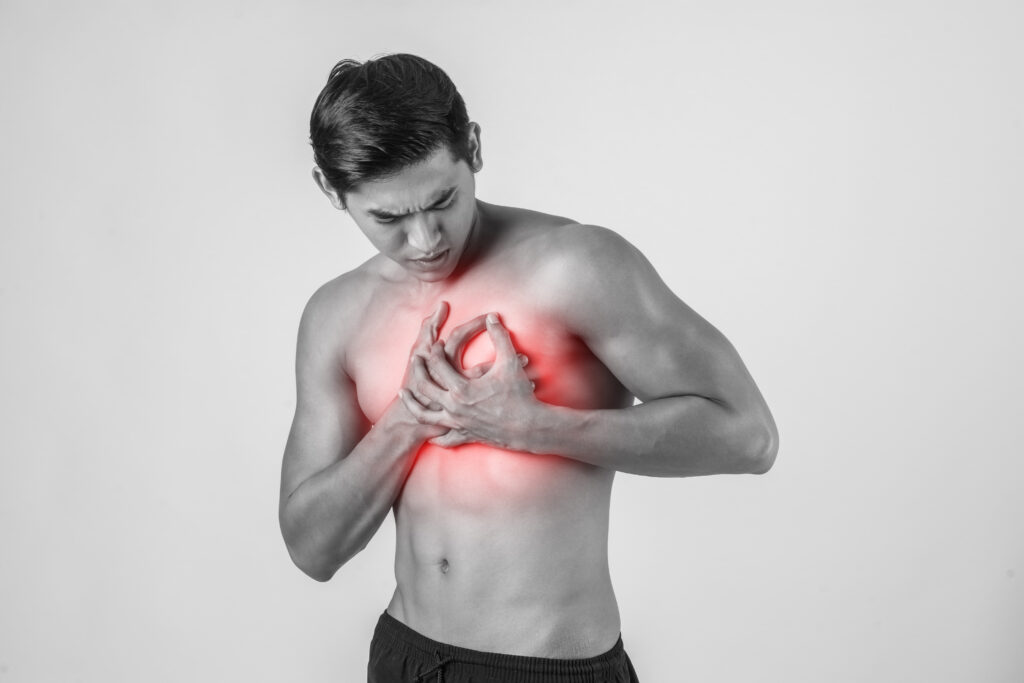 Young man has heart attack isolated on white background. - Dr.成井の毛髪LAB – AGA対策から植毛最新技術まで