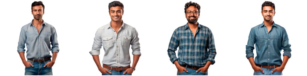 Collection of Indian male in casual clothes on white background - Dr.成井の毛髪LAB – AGA対策から植毛最新技術まで